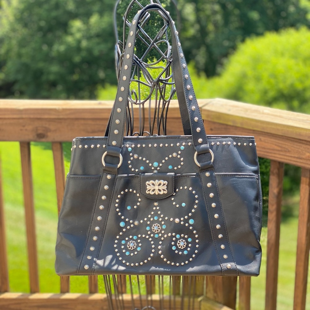 Cripple Creek Black Leather Designer Bag